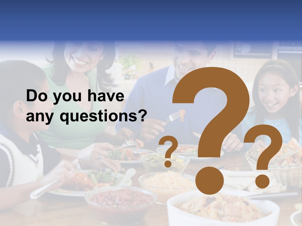 A Family Eating A Meal Together At A Table PowerPoint Template
