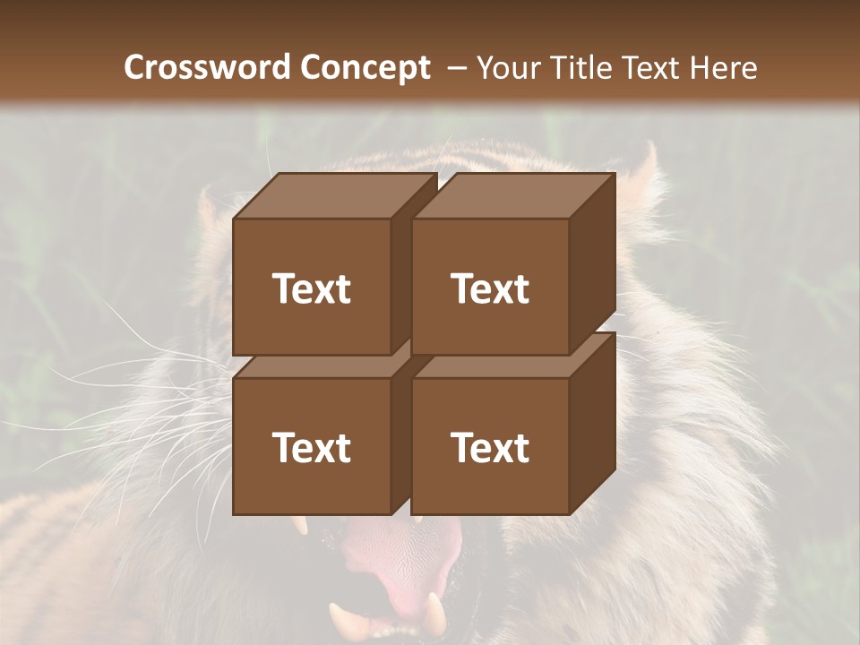 A Tiger With Its Mouth Open And It's Mouth Wide Open PowerPoint Template