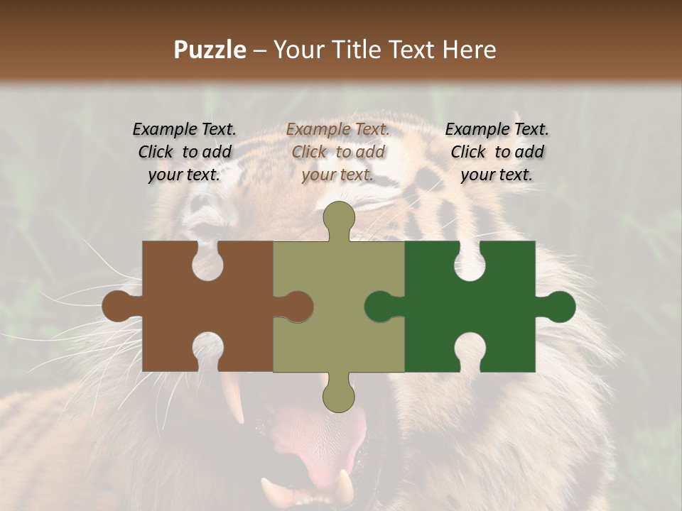 A Tiger With Its Mouth Open And It's Mouth Wide Open PowerPoint Template