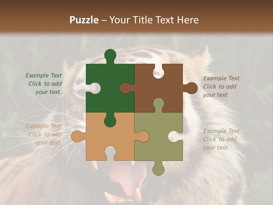 A Tiger With Its Mouth Open And It's Mouth Wide Open PowerPoint Template