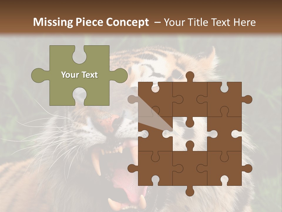 A Tiger With Its Mouth Open And It's Mouth Wide Open PowerPoint Template