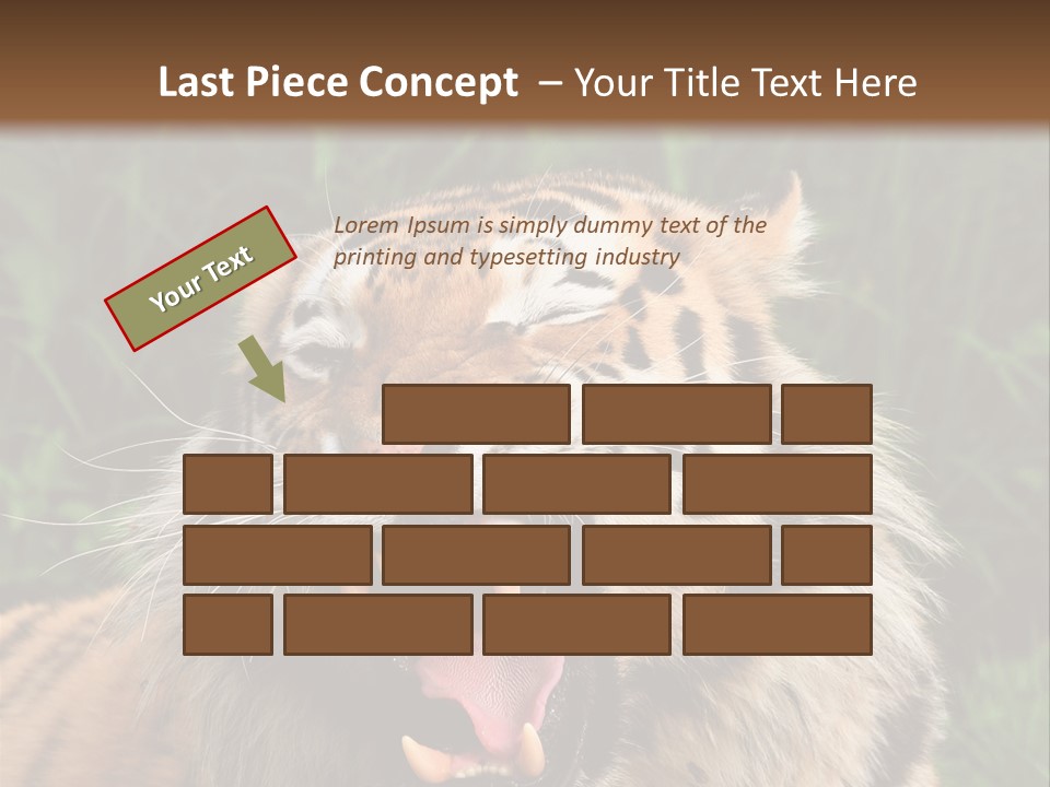 A Tiger With Its Mouth Open And It's Mouth Wide Open PowerPoint Template