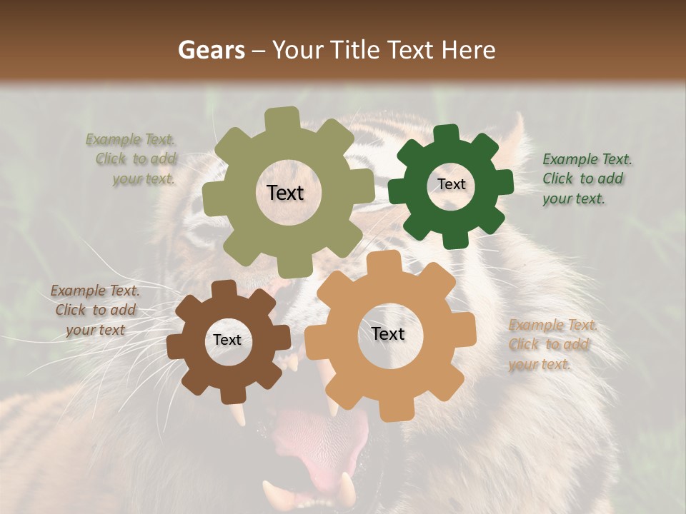 A Tiger With Its Mouth Open And It's Mouth Wide Open PowerPoint Template