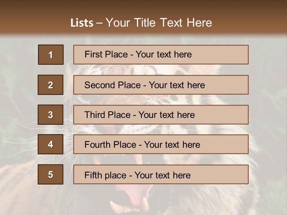 A Tiger With Its Mouth Open And It's Mouth Wide Open PowerPoint Template