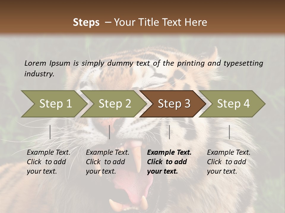 A Tiger With Its Mouth Open And It's Mouth Wide Open PowerPoint Template