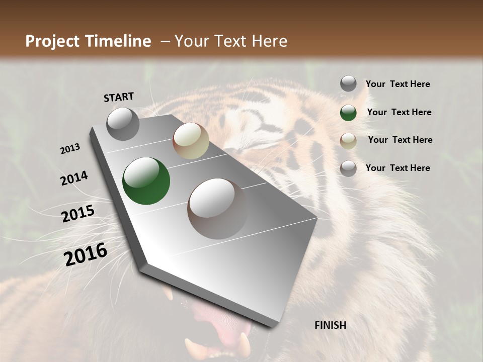 A Tiger With Its Mouth Open And It's Mouth Wide Open PowerPoint Template
