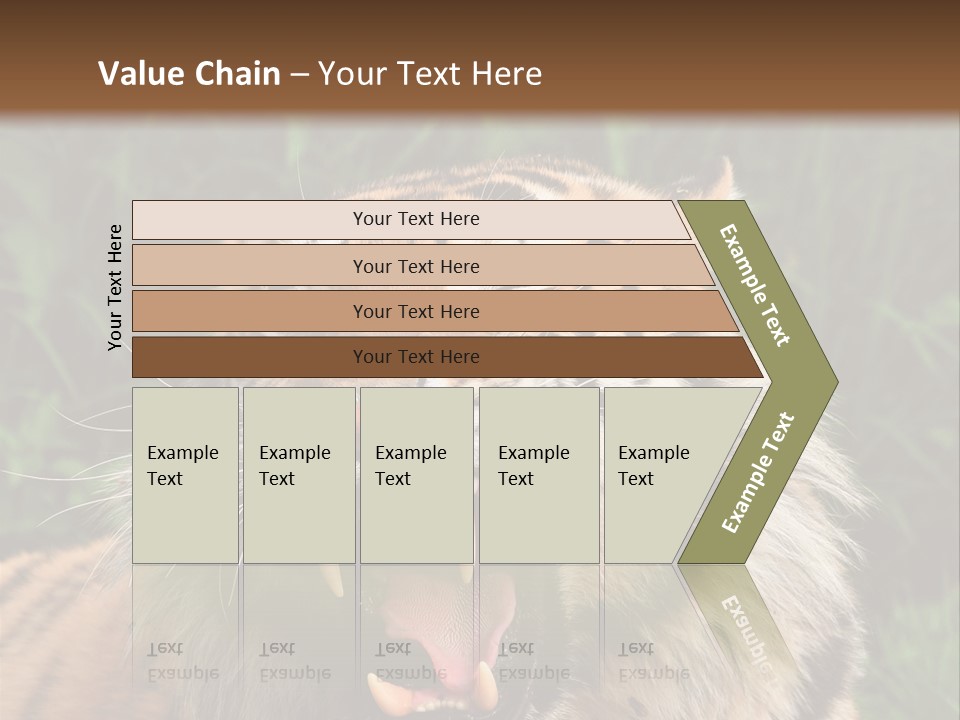 A Tiger With Its Mouth Open And It's Mouth Wide Open PowerPoint Template