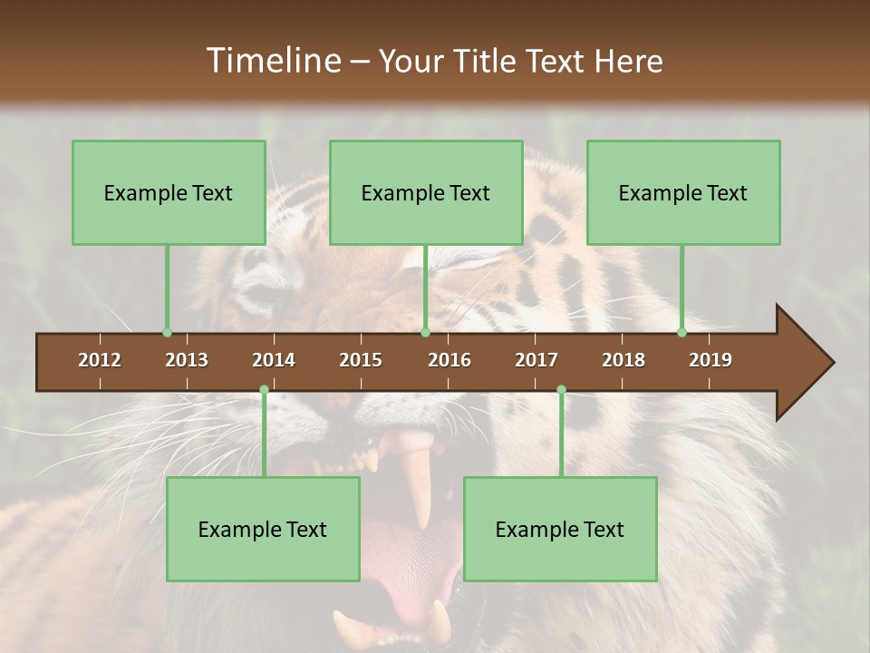 A Tiger With Its Mouth Open And It's Mouth Wide Open PowerPoint Template