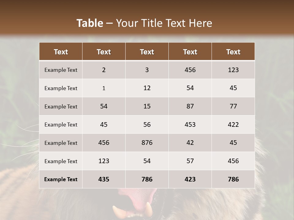 A Tiger With Its Mouth Open And It's Mouth Wide Open PowerPoint Template