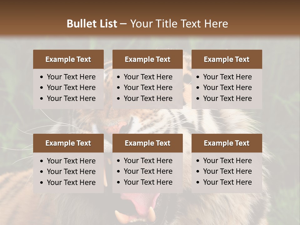 A Tiger With Its Mouth Open And It's Mouth Wide Open PowerPoint Template