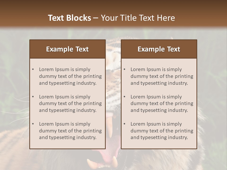 A Tiger With Its Mouth Open And It's Mouth Wide Open PowerPoint Template