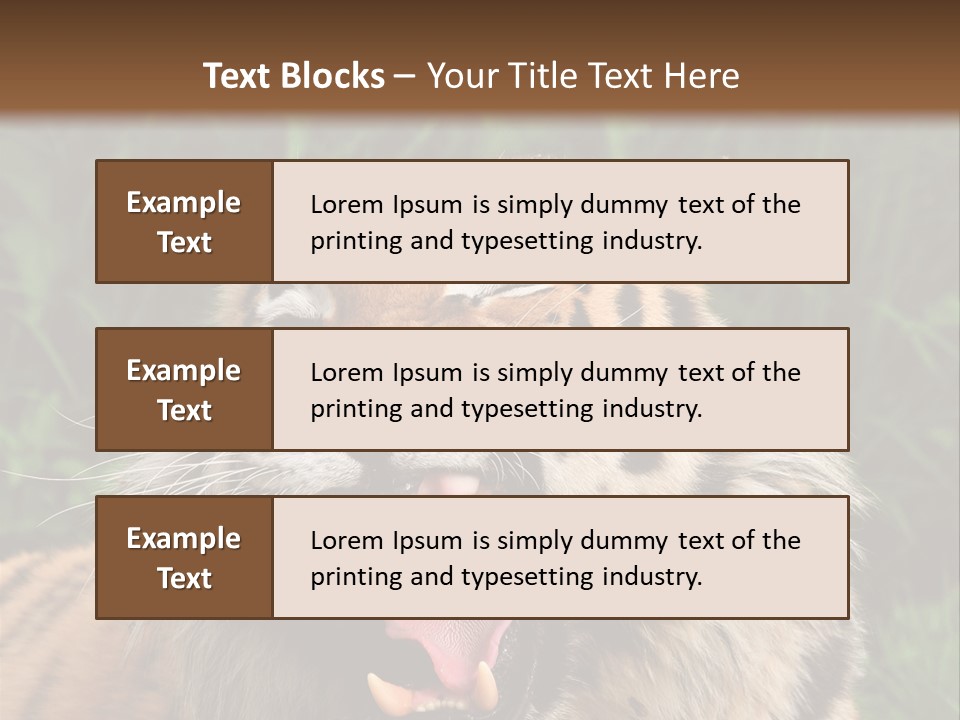 A Tiger With Its Mouth Open And It's Mouth Wide Open PowerPoint Template