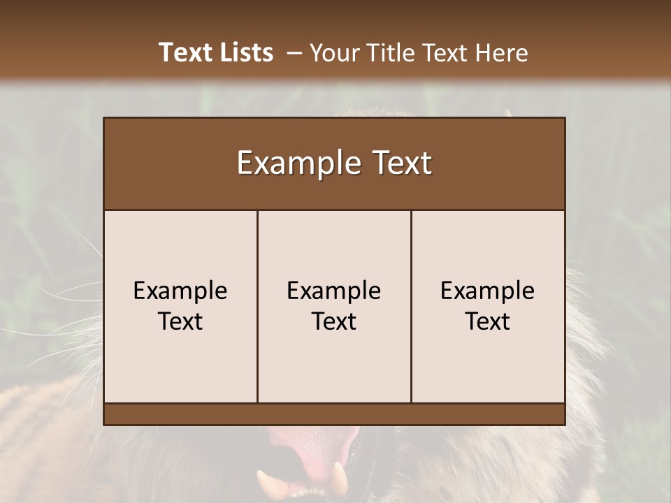 A Tiger With Its Mouth Open And It's Mouth Wide Open PowerPoint Template