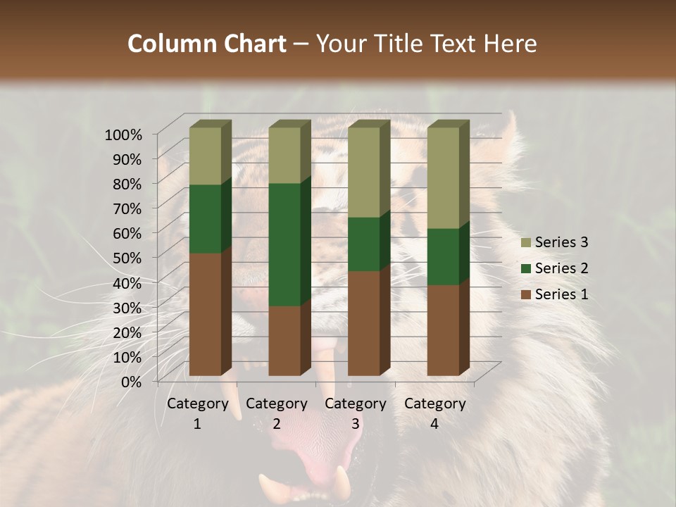 A Tiger With Its Mouth Open And It's Mouth Wide Open PowerPoint Template