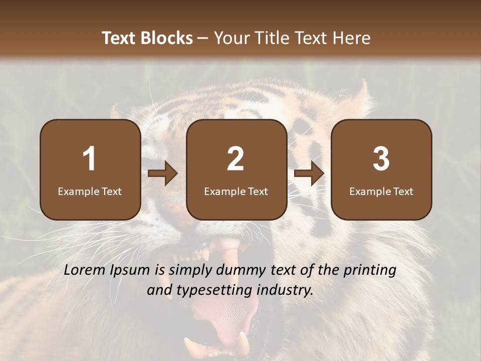 A Tiger With Its Mouth Open And It's Mouth Wide Open PowerPoint Template