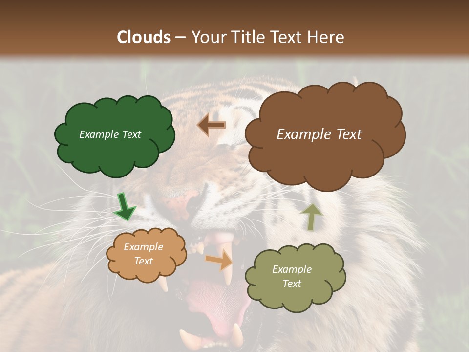 A Tiger With Its Mouth Open And It's Mouth Wide Open PowerPoint Template