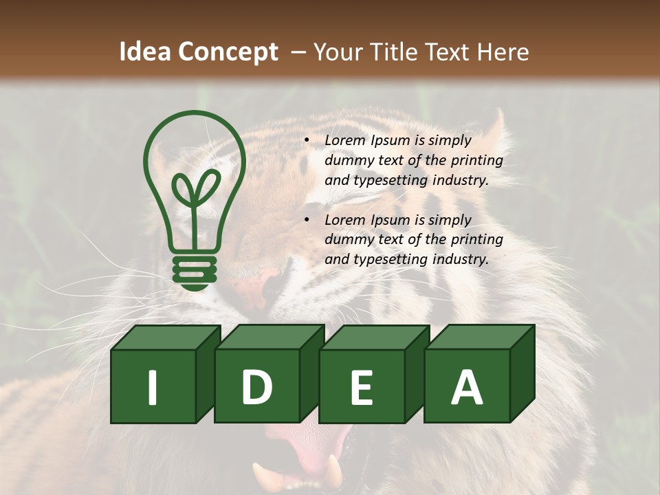 A Tiger With Its Mouth Open And It's Mouth Wide Open PowerPoint Template