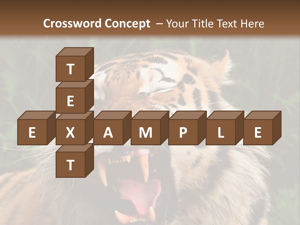 A Tiger With Its Mouth Open And It's Mouth Wide Open PowerPoint Template