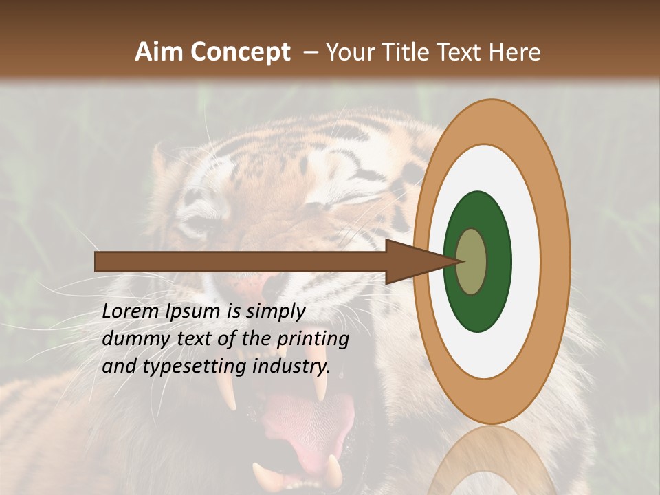 A Tiger With Its Mouth Open And It's Mouth Wide Open PowerPoint Template