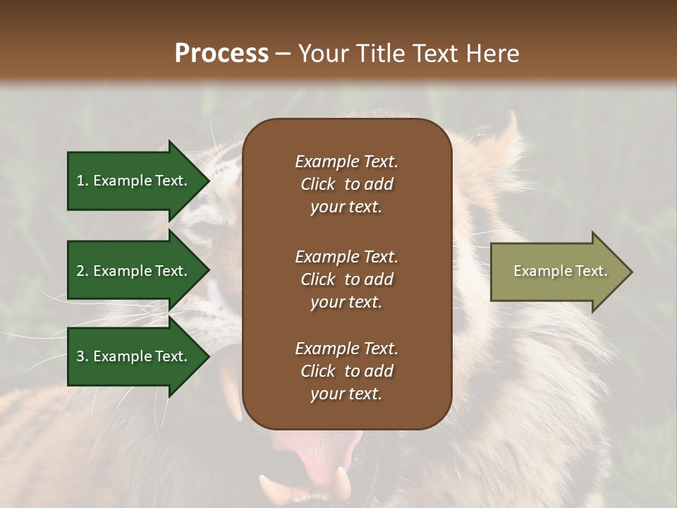 A Tiger With Its Mouth Open And It's Mouth Wide Open PowerPoint Template