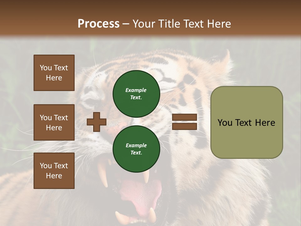 A Tiger With Its Mouth Open And It's Mouth Wide Open PowerPoint Template