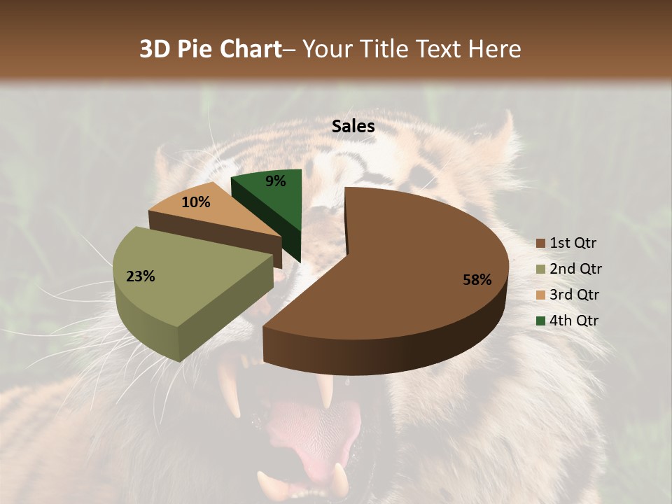 A Tiger With Its Mouth Open And It's Mouth Wide Open PowerPoint Template