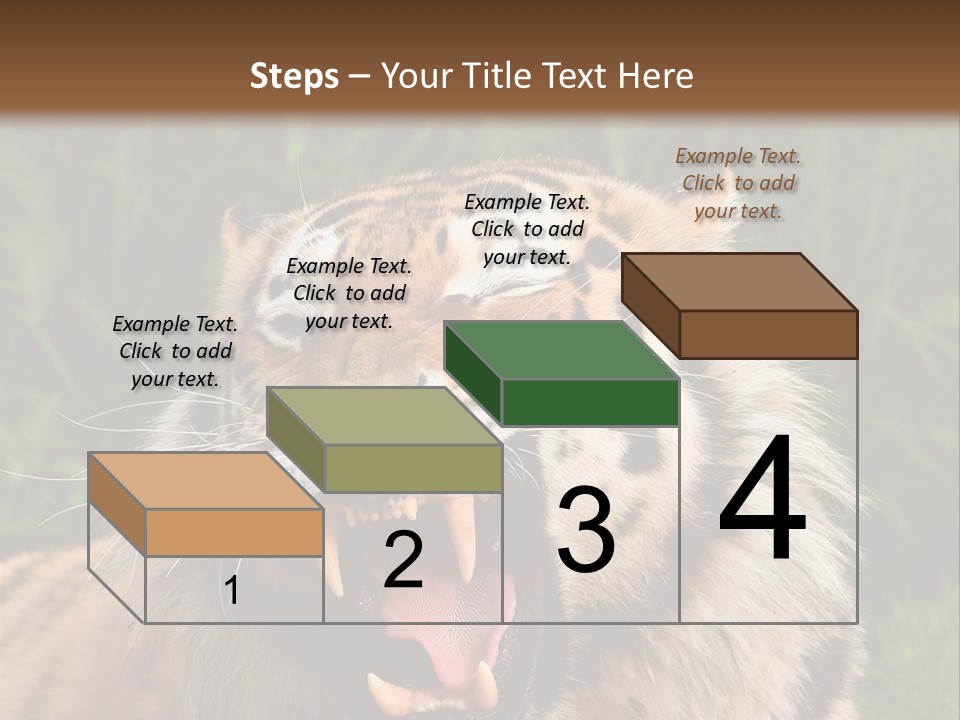 A Tiger With Its Mouth Open And It's Mouth Wide Open PowerPoint Template