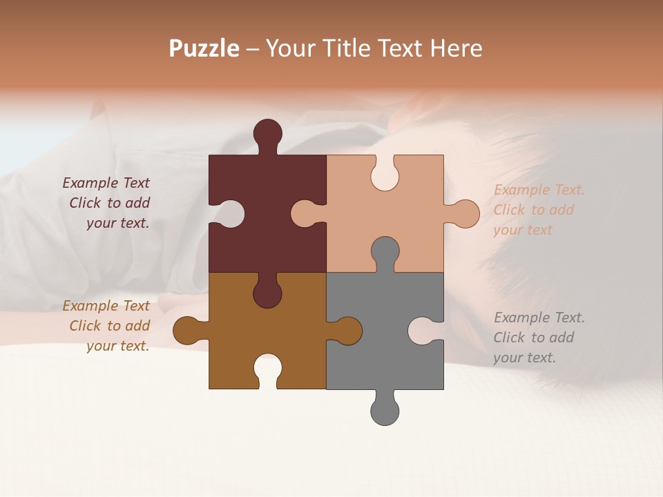 A Young Boy Sleeping On Top Of A Bed PowerPoint Template