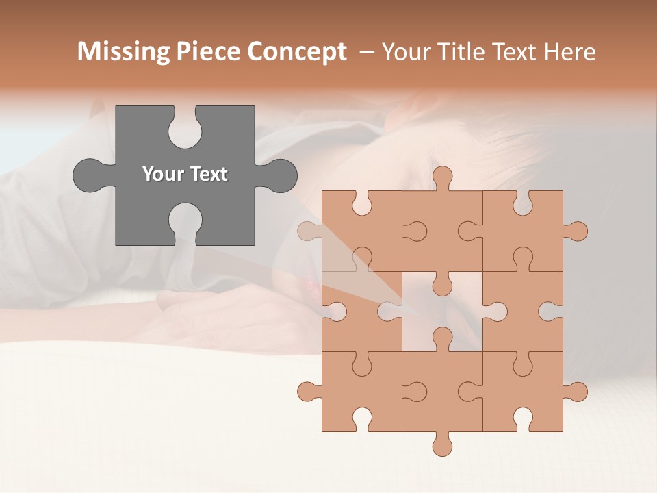 A Young Boy Sleeping On Top Of A Bed PowerPoint Template