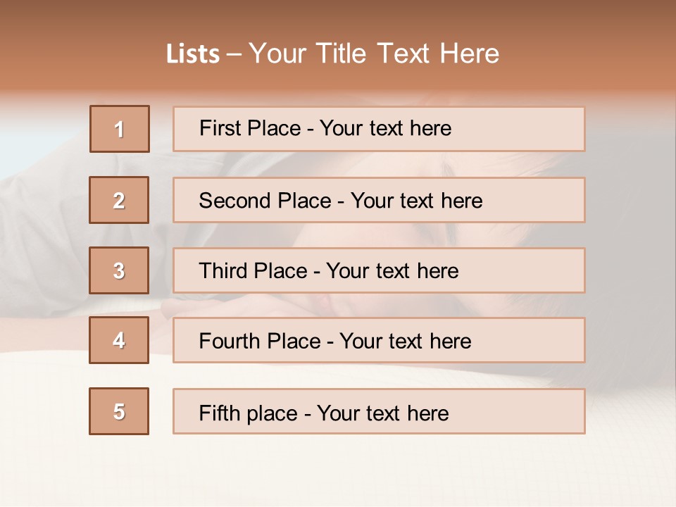 A Young Boy Sleeping On Top Of A Bed PowerPoint Template