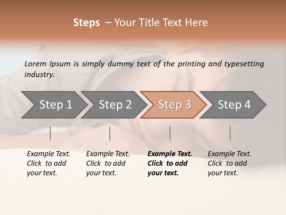 A Young Boy Sleeping On Top Of A Bed PowerPoint Template