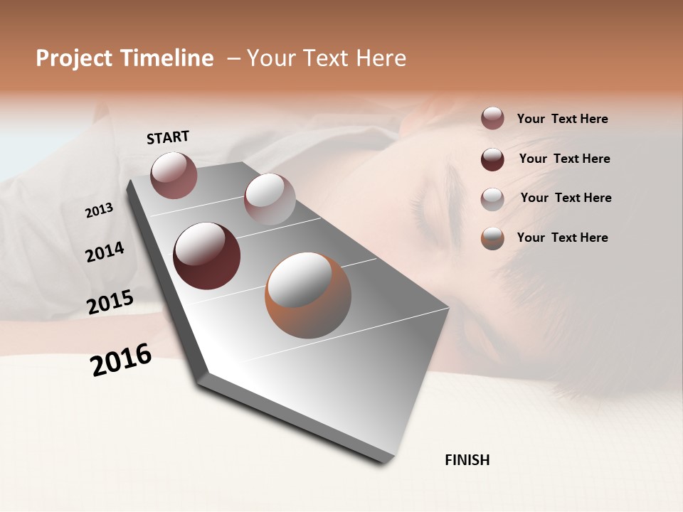 A Young Boy Sleeping On Top Of A Bed PowerPoint Template