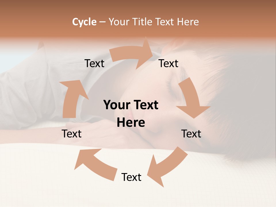 A Young Boy Sleeping On Top Of A Bed PowerPoint Template