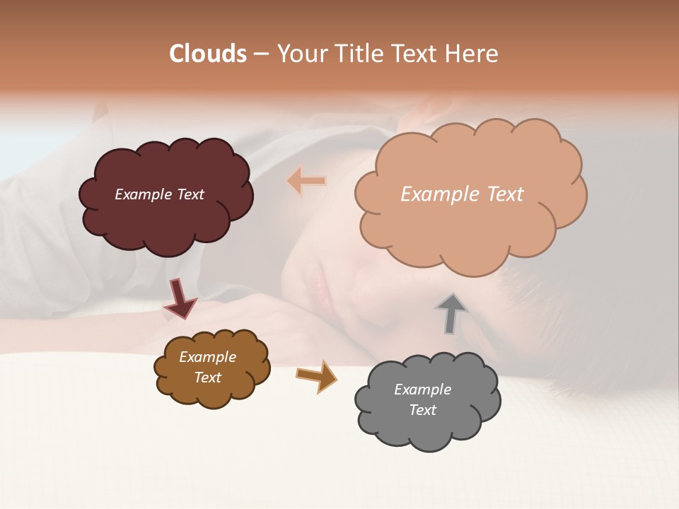 A Young Boy Sleeping On Top Of A Bed PowerPoint Template