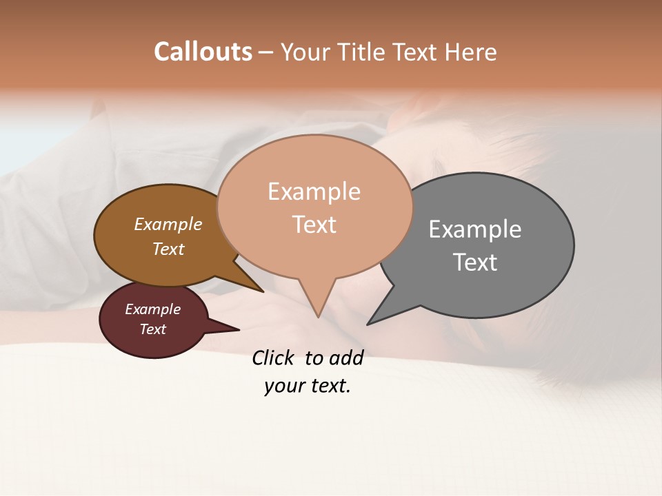 A Young Boy Sleeping On Top Of A Bed PowerPoint Template