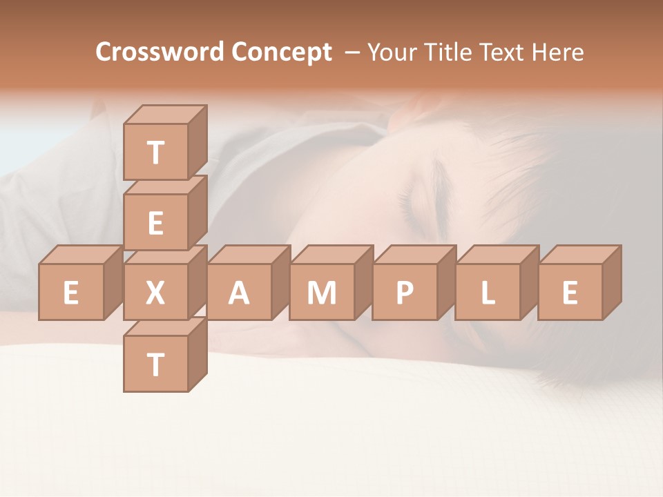 A Young Boy Sleeping On Top Of A Bed PowerPoint Template