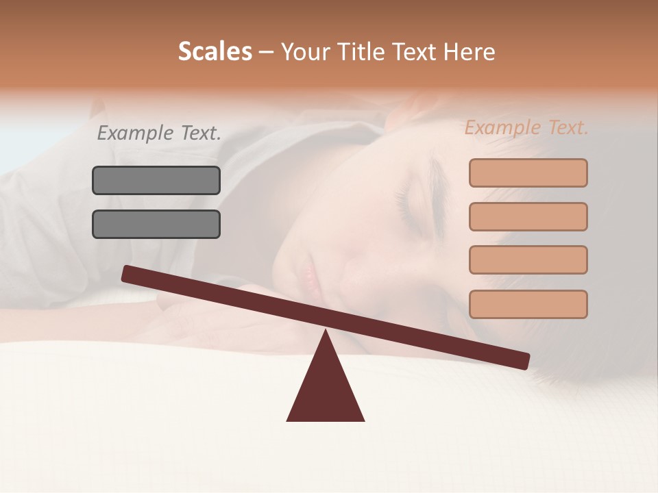 A Young Boy Sleeping On Top Of A Bed PowerPoint Template