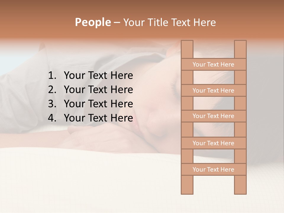 A Young Boy Sleeping On Top Of A Bed PowerPoint Template