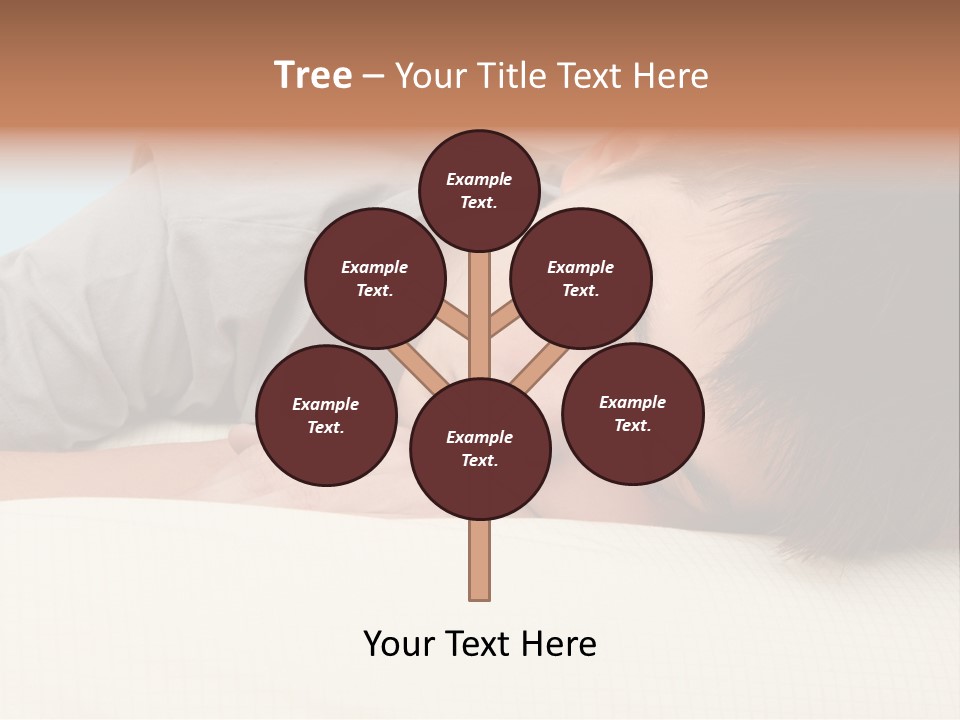 A Young Boy Sleeping On Top Of A Bed PowerPoint Template