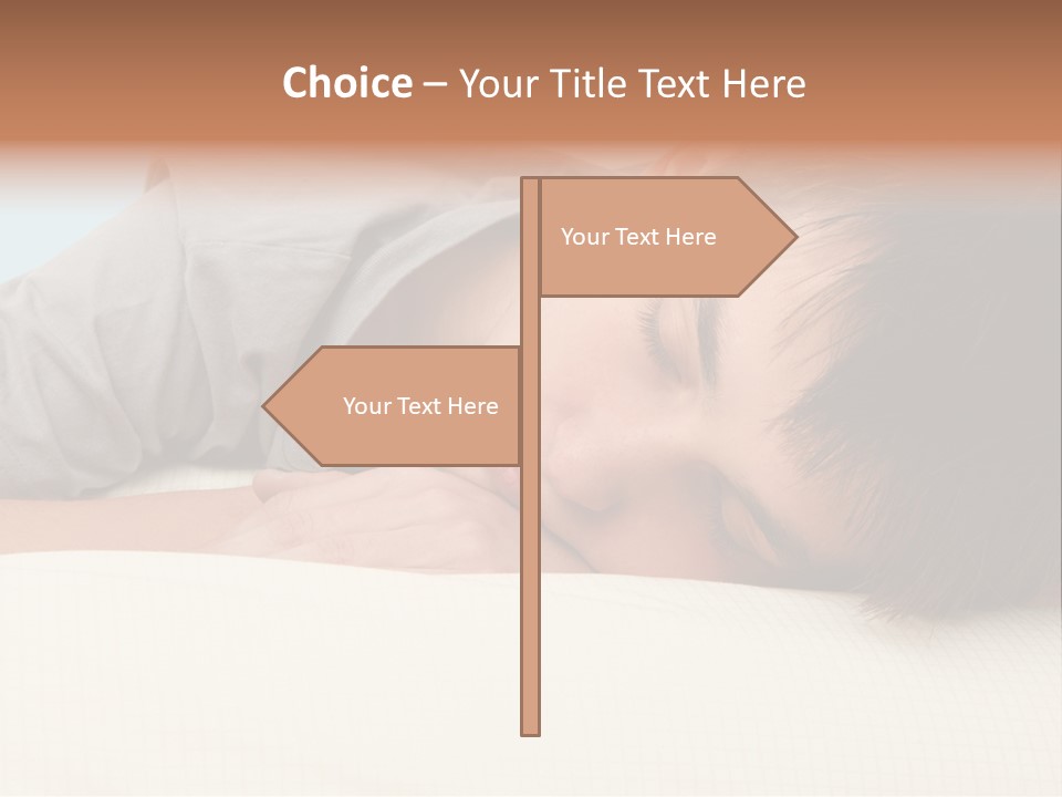 A Young Boy Sleeping On Top Of A Bed PowerPoint Template
