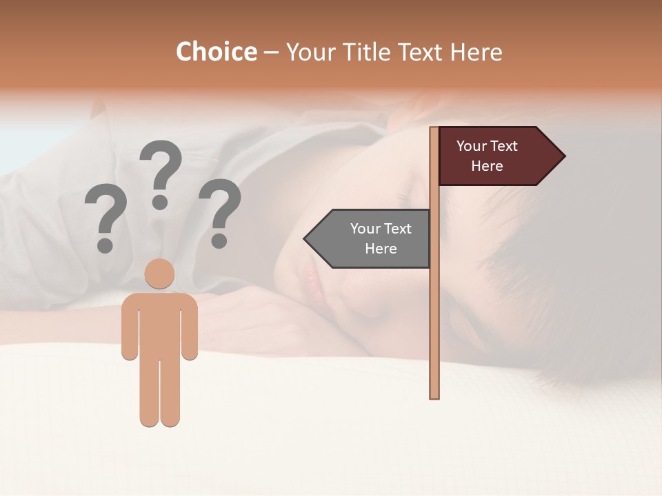 A Young Boy Sleeping On Top Of A Bed PowerPoint Template