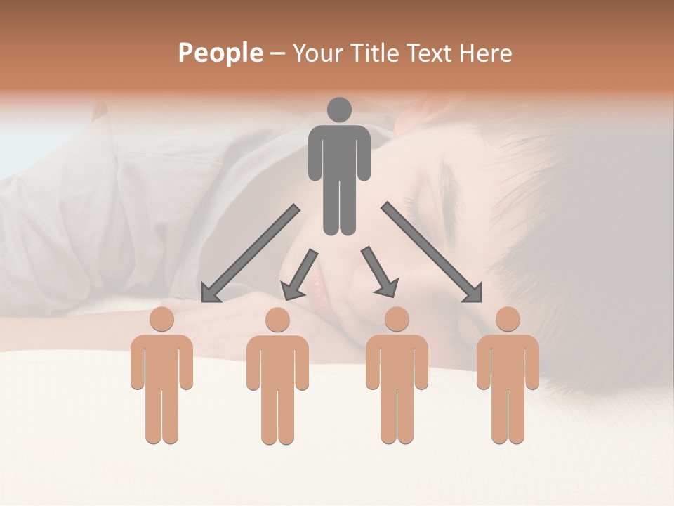 A Young Boy Sleeping On Top Of A Bed PowerPoint Template