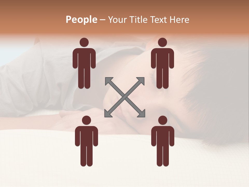 A Young Boy Sleeping On Top Of A Bed PowerPoint Template