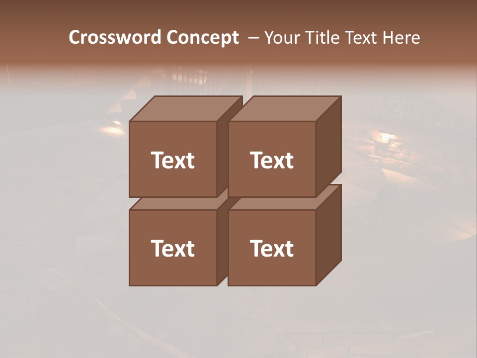 A Fire Pit In A Backyard With Steps Leading Up To It PowerPoint Template