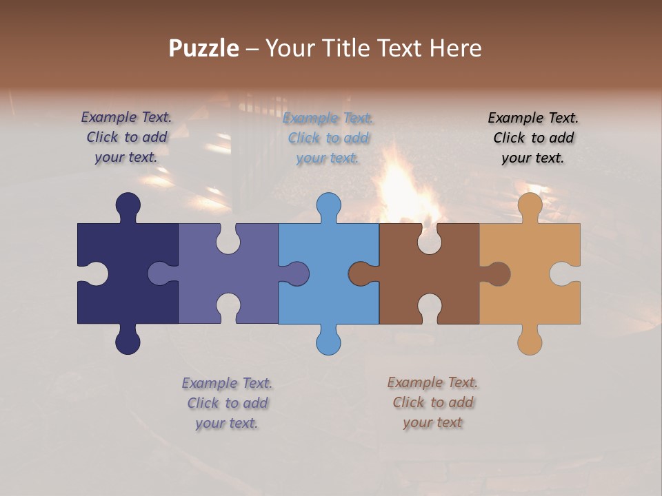 A Fire Pit In A Backyard With Steps Leading Up To It PowerPoint Template