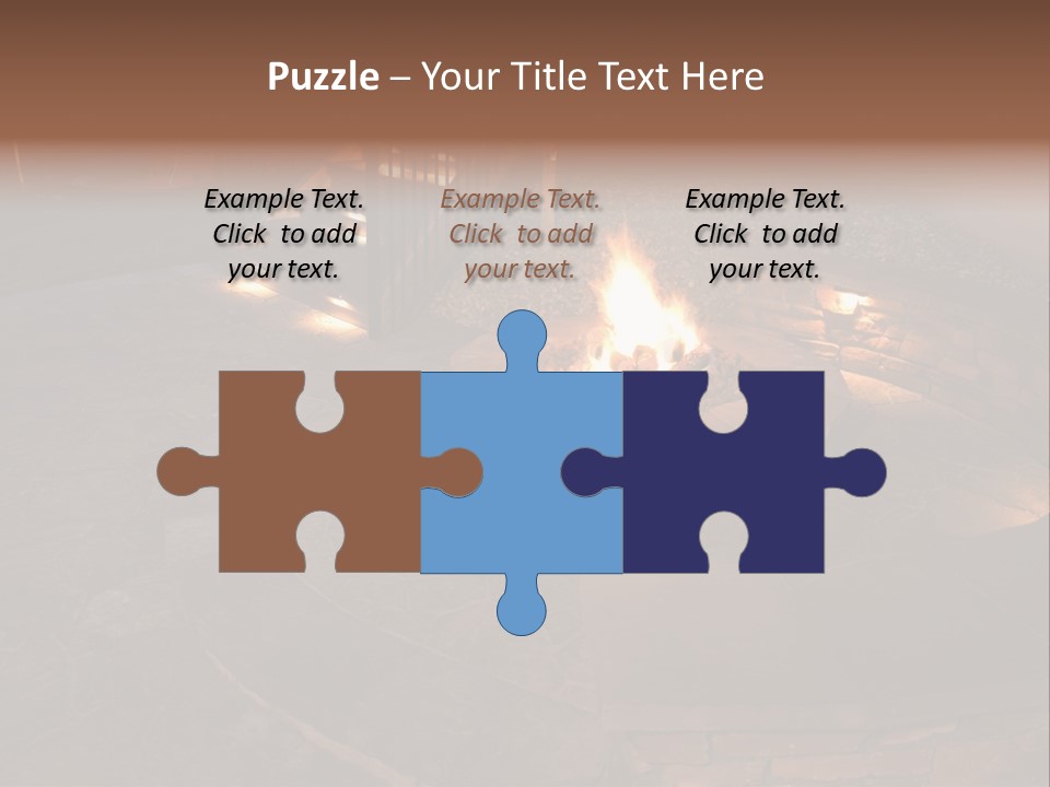 A Fire Pit In A Backyard With Steps Leading Up To It PowerPoint Template