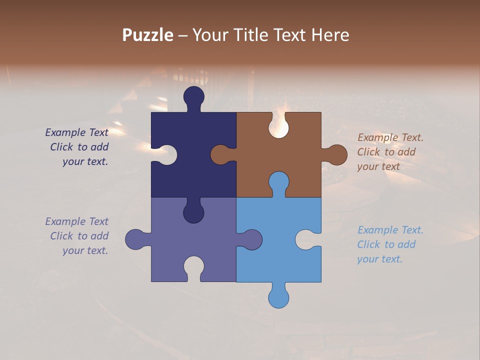 A Fire Pit In A Backyard With Steps Leading Up To It PowerPoint Template