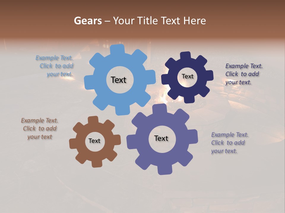 A Fire Pit In A Backyard With Steps Leading Up To It PowerPoint Template