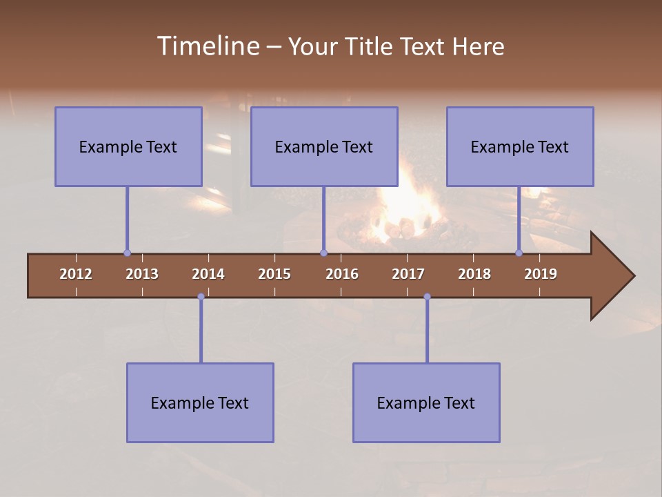 A Fire Pit In A Backyard With Steps Leading Up To It PowerPoint Template