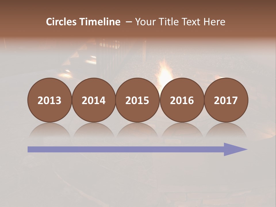 A Fire Pit In A Backyard With Steps Leading Up To It PowerPoint Template